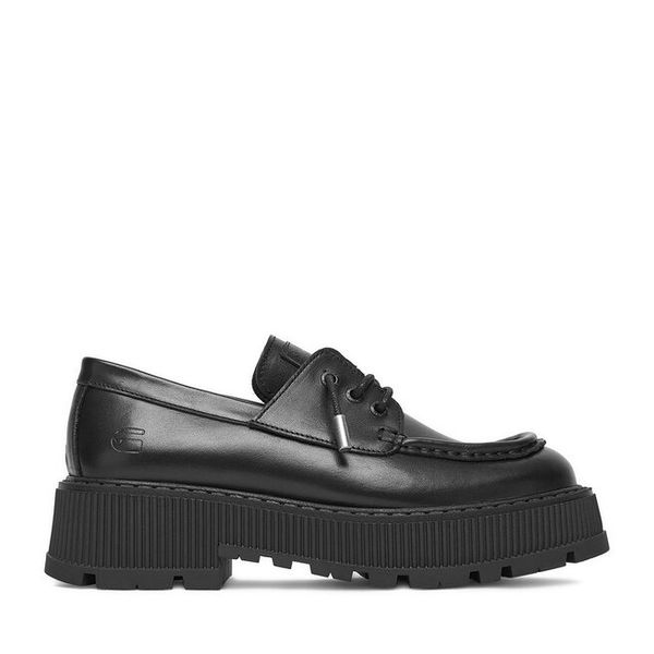 Półbuty G-Star. Czarne półbuty damskie G-Star, bez wzorów, retro, bez obcasa, na płaskiej podeszwie, bez zapięcia. Za 399.99 zł.