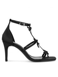 JENNY Sandały CWBFS32 Czarny. Czarne sandały damskie Jenny, bez wzorów, z materiału, bez obcasa, na szpilce, bez zapięcia. Za 119.99 zł.