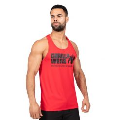 Tank top Gorilla Wear Classic. Czerwone t-shirty męskie GORILLA WEAR, bez wzorów, sportowe, bez kołnierzyka. Za 178.00 zł.