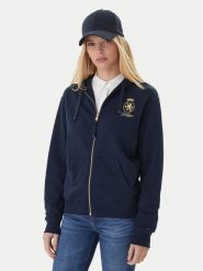 Tommy Hilfiger Bluza WW0WW46126 Granatowy Regular Fit. Niebieskie bluzy damskie Tommy Hilfiger, xl, bez wzorów, z bawełny, bez kaptura. Za 649.99 zł.