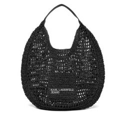 Torebka Karl Lagerfeld Jeans. Czarne torebki do ręki damskie Karl Lagerfeld Jeans, bez wzorów, z jeansu, klasyczne, bez dodatków. Za 429.99 zł.