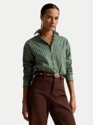 Polo Ralph Lauren Koszula 211910743513 Zielony Regular Fit. Zielone bluzki damskie Polo Ralph Lauren, xl, bez wzorów, z bawełny, bez kołnierzyka, bez ramiączek. Za 859.99 zł.