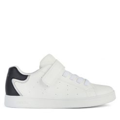 Sneakersy Geox. Białe trampki i tenisówki chłopięce Geox, bez wzorów, bez zapięcia. Za 139.99 zł.
