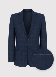 PAKO LORENTE – Granatowa marynarka w kratę Windowpane. Marynarki męskie Pako Lorente, bez wzorów, casualowe. Za 549.99 zł.