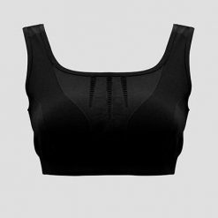 Sportowy crop top treningowy MADDY. Czarne obuwie sportowe damskie Legea, bez wzorów, z elastanu, na fitness i siłownię. W wyprzedaży za 90.50 zł.