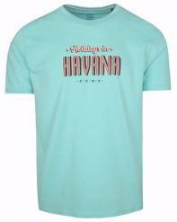 Męski T-Shirt marki Pioneer - Jasny Turkus, Wakacje w Hawanie. Niebieskie t-shirty męskie Pioneer, l, bez wzorów, z bawełny, wakacyjne, bez kołnierzyka. Za 110.00 zł.