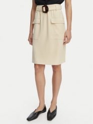 HUGO Spódnica Randa 50559313 Beżowy jasny Regular Fit. Brązowe spódnice damskie Hugo, bez wzorów, z syntetyku. Za 799.99 zł.