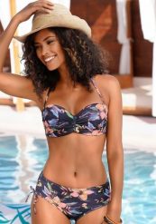 Bikini bandeau z fiszbinami kobiecy Lascana Malia. Szare bikini damskie LASCANA, bez wzorów. Za 311.55 zł.