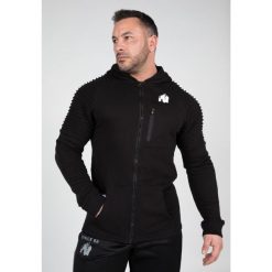 Bluza fitness męska Gorilla Wear Delta Hoodie rozpinana z kapturem. Czarne bluzy męskie GORILLA WEAR, m, bez wzorów, z bawełny, z kapturem, na fitness i siłownię. Za 344.70 zł.