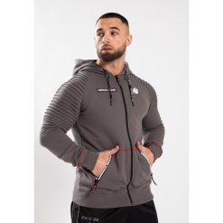 Georgia Bluza z kapturem zapinana na suwak - Szary. Szare bluzy męskie GORILLA WEAR, m, bez wzorów, z kapturem, na fitness i siłownię. Za 340.00 zł.
