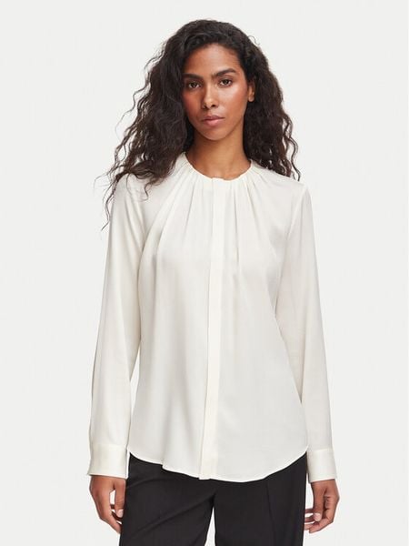 BOSS Bluzka Banorah 50571073 Kremowy Regular Fit. Białe bluzki damskie Boss, bez wzorów, bez kołnierzyka, bez ramiączek. Za 1,249.00 zł.