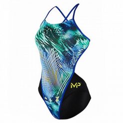 Damski strój kąpielowy VITAL OPEN BACK. Niebieskie kostiumy jednoczęściowe damskie Aqua Sphere, bez wzorów, z materiału, sportowe, na fitness i siłownię. Za 147.41 zł.