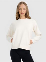 4F Bluza dresowa nierozpinana bez kaptura damska - beżowa XL. Brązowe bluzy damskie 4f, xl, bez wzorów, z dresówki, bez kaptura. W wyprzedaży za 169.99 zł.