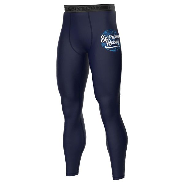 Legginsy sportowe męskie EXTREME HOBBY BADGE. Niebieskie buty sportowe męskie EXTREME HOBBY, z elastanu, bez zapięcia, na fitness i siłownię. Za 218.00 zł.
