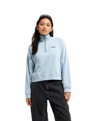 Bluza dla Kobiety CORONET PEAK Niebieski. Niebieskie bluzy damskie Quiksilver, l, z aplikacjami, z bawełny, bez kaptura. Za 319.99 zł.