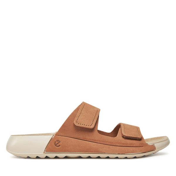 Klapki ECCO. Brązowe klapki damskie ecco, bez wzorów, bez obcasa. Za 369.99 zł.