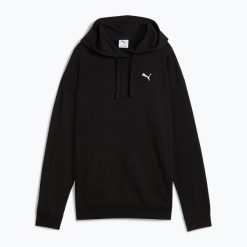 Bluza damska PUMA ESS Relaxed Hoodie TR. Czarne bluzy damskie Puma, xs, bez wzorów, z bawełny, bez kaptura. Za 169.99 zł.
