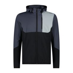 Kurtka z kapturem CMP. Czarne kurtki sportowe męskie CMP, bez wzorów, trekkingowe. Za 403.50 zł.