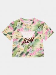 Guess T-Shirt J4GI12 K6YW3 Kolorowy Boxy Fit. T-shirty i topy dla dziewczynek Guess, z aplikacjami, z bawełny, bez ramiączek. Za 79.99 zł.