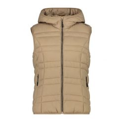 Damska kurtka bez rękawów z kapturem CMP. Brązowe kurtki damskie CMP, na zimę, l, bez wzorów, z kapturem. Za 386.60 zł.