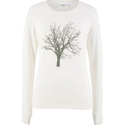 Bluza z motywem drzewa bonprix biel wełny z nadrukiem. Bluzy damskie bonprix. Za 37.99 zł.