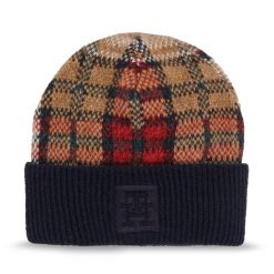 Czapka Tommy Hilfiger. Niebieskie czapki i kapelusze damskie Tommy Hilfiger, na zimę, bez wzorów. Za 329.99 zł.