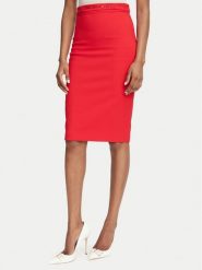 Elisabetta Franchi Spódnica ołówkowa GO-223-66E2-V320 Czerwony Slim Fit. Czerwone spódnice damskie Elisabetta Franchi, bez wzorów, z syntetyku, ołówkowe. Za 1,369.00 zł.