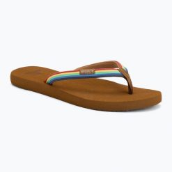 Japonki damskie Rip Curl Freedom Bloom Open Toe. Brązowe klapki damskie Rip Curl, bez wzorów, sportowe, bez obcasa. Za 109.99 zł.