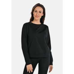 Bawełniana bluza damska z okrągłym dekoltem Teyli Ellis. Czarne bluzy sportowe damskie Teyli, m, bez wzorów, z bawełny, bez kaptura, na fitness i siłownię. Za 229.99 zł.