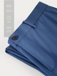 Spodnie chino slim fit - niebieski. Niebieskie spodnie materiałowe męskie Reserved, bez wzorów, z tkaniny. Za 159.99 zł.
