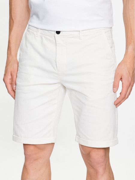 Lindbergh Szorty materiałowe 30-505044 Biały Slim Fit. Białe szorty męskie Lindbergh, m, bez wzorów, z bawełny. Za 175.99 zł.