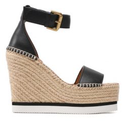 Espadryle See By Chloé. Czarne sandały damskie See By Chloé, bez wzorów, bez obcasa, bez zapięcia. Za 1,039.00 zł.
