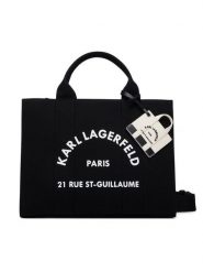 KARL LAGERFELD Torebka B4W50076 Czarny. Czarne torebki do ręki damskie KARL LAGERFELD, bez wzorów, z materiału, bez dodatków. Za 649.99 zł.