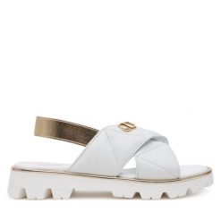 Sandały TWINSET. Białe sandały dziewczęce Twinset, bez zapięcia. Za 469.99 zł.
