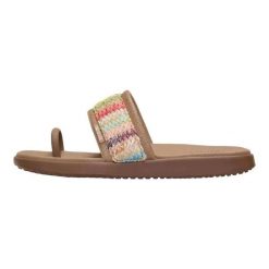 HeyDude Damskie Klapki Maui Breeze Toe Loop. Brązowe klapki damskie Hey dude, bez wzorów, z materiału, bez obcasa. Za 199.00 zł.