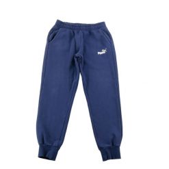Second life - Spodnie dresowe męskie Puma Essentials Tapered Fit - Jak nowy. Niebieskie spodnie sportowe męskie Puma, m, bez wzorów, z dresówki, do biegania. Za 85.16 zł.