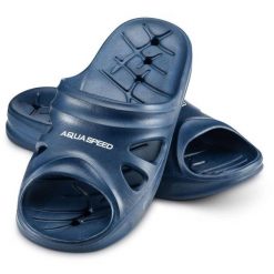 Klapki basenowe dla dorosłych Aqua Speed Florida. Niebieskie klapki damskie Aqua-Speed, bez wzorów. Za 44.99 zł.