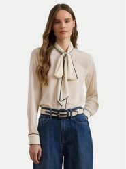 LAUREN RALPH LAUREN Koszula 200957396003 Beżowy Regular Fit. Brązowe bluzki damskie Lauren Ralph Lauren, l, bez wzorów, z syntetyku, bez kołnierzyka, bez ramiączek. Za 889.99 zł.