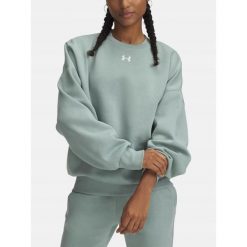 Bluza Damska Under Armour Dresowa Bez Kaptura Oversize Rival Fleece. Zielone bluzy damskie Under Armour, bez wzorów, z dresówki, bez kaptura. Za 199.99 zł.