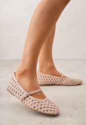 Różowe Balerinki Ozdobione Ażurowym Motywem i Paskiem Nonaniassi. Czerwone baleriny damskie Born2be, w ażurowe wzory, z jeansu, eleganckie, bez obcasa. Za 119.99 zł.