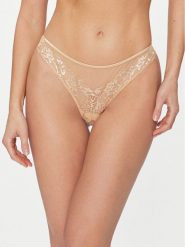 Guess Figi brazylijskie O4RE00 KC190 Beżowy. Brązowe figi damskie Guess, xl, z aplikacjami, z syntetyku. Za 239.99 zł.