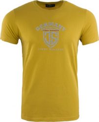 T-shirt męski Jimmy Sanders Yuri musztardowy. Żółte t-shirty męskie Erima, na lato, m, bez wzorów, z bawełny, eleganckie, bez kołnierzyka. Za 49.28 zł.