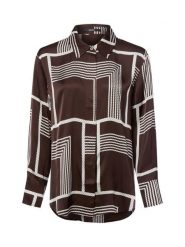 Someday Damska bluzka koszulowa - Zisi Kobiety Sztuczne włókno brązowy wzorzysty, 36. Brązowe bluzki damskie someday., bez wzorów, z satyny, bez kołnierzyka, bez ramiączek. Za 449.95 zł.