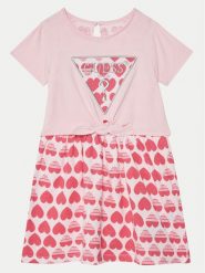 Guess Sukienka codzienna K5RK09 K6YW4 Różowy Regular Fit. Czerwone sukienki dla dziewczynek Guess, z aplikacjami, z bawełny, bez ramiączek. Za 109.99 zł.