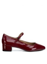 Sergio Bardi Czółenka WYL4033-1Z-SB Bordowy. Czerwone czółenka damskie Sergio Bardi, bez wzorów, z lakierowanej skóry, bez obcasa, bez zapięcia. Za 299.99 zł.