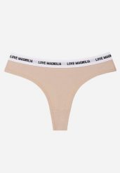 Beżowe Majtki Typu Stringi z Bawełną i Napisami Veza. Brązowe stringi damskie Born2be, l, bez wzorów, z bawełny. Za 7.99 zł.