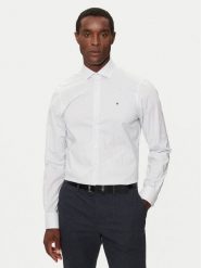 Tommy Hilfiger Koszula MW0MW36923 Biały Slim Fit. Białe koszule męskie Tommy Hilfiger, m, bez wzorów, z bawełny, bez kołnierzyka, bez ramiączek. Za 289.99 zł.