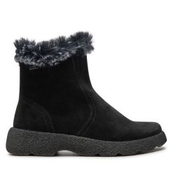 Botki Caprice. Czarne botki damskie Caprice, bez obcasa, na płaskiej podeszwie, bez zapięcia. Za 419.99 zł.