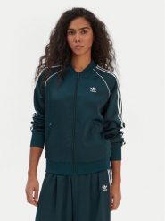 Adidas Bluza SST adicolor Satin JZ6732 Zielony Regular Fit. Zielone bluzy damskie Adidas, xl, bez wzorów, z syntetyku, bez kaptura. Za 279.99 zł.