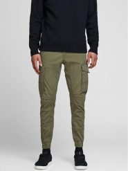 Jack & Jones Spodnie materiałowe Paul Flake 12141844 Zielony Tapered Fit. Zielone spodnie materiałowe męskie Jack & Jones, m, bez wzorów, z bawełny. Za 269.99 zł.